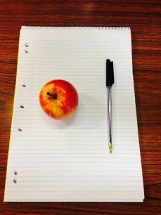 My Desk: Notebook, Apple & Pen My Desk: Notebook, Apple & Pen